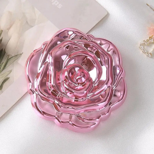 Portable Mini Mirror Retro Rose Flower Small Pocket